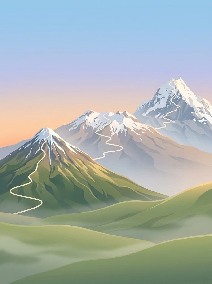 Illustration of a mountain climb representing your savings journey